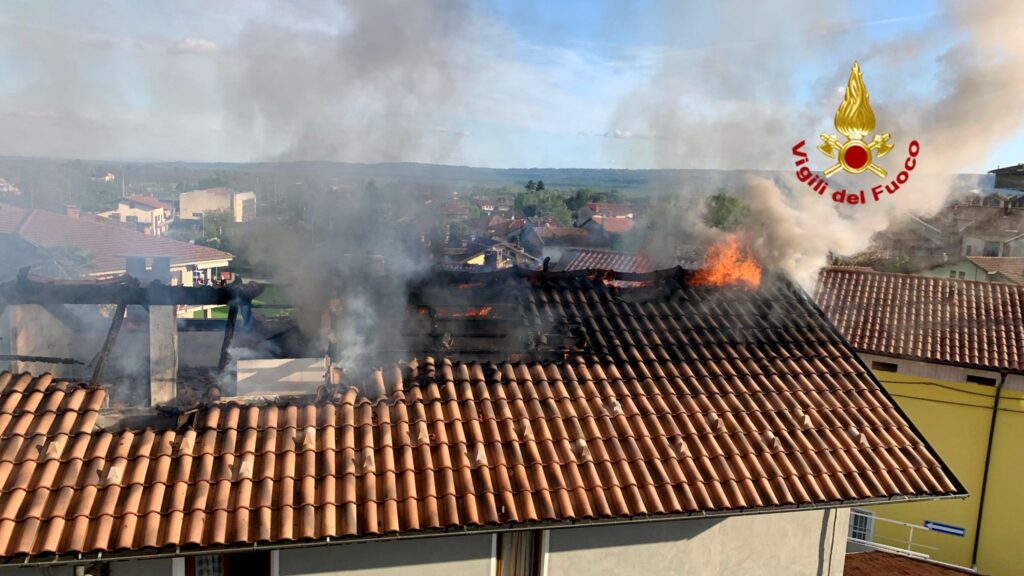 vigili del fuoco salvano due gatti da un incendio a occhieppo e bloccano le fiamme al tetto confinante ‣ adn24 13